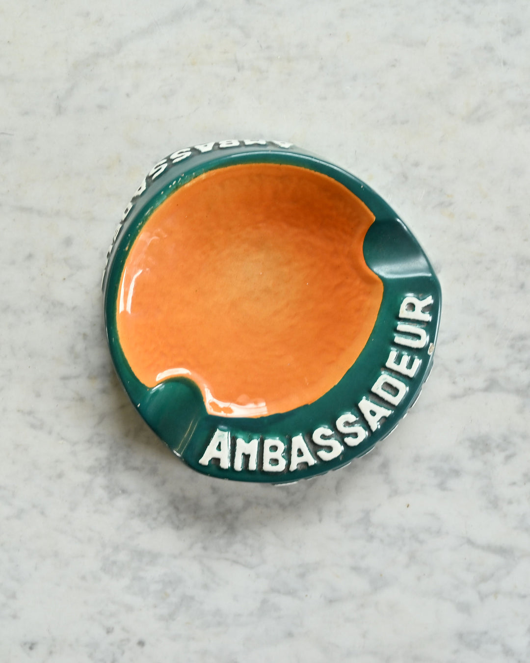 vintage french advertising ashtray, ambassadeur cusenier
