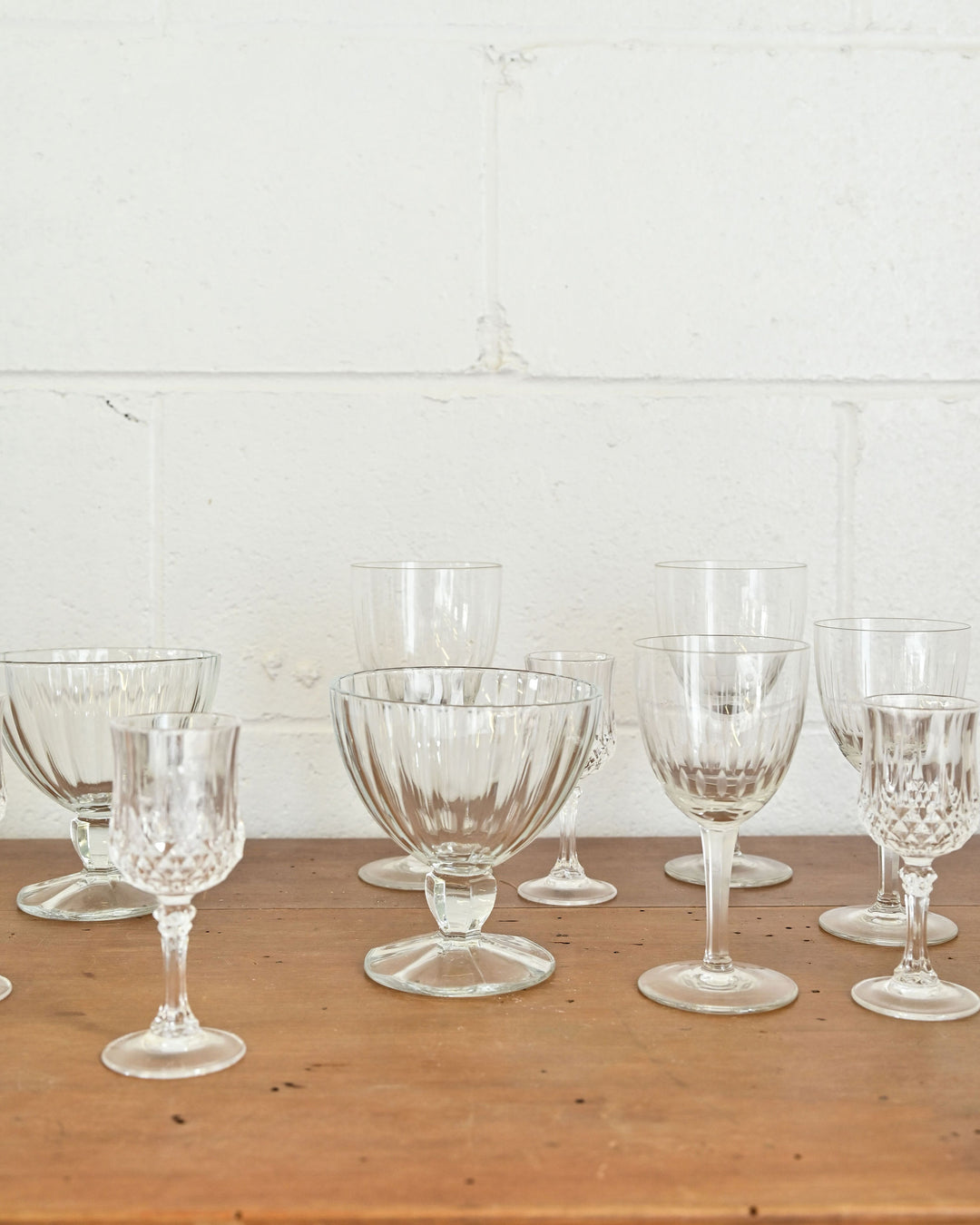 vintage french etched aperitif glasses, set of 6