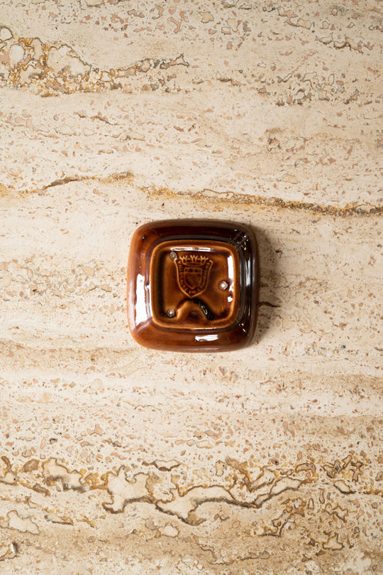 vintage french pottery advertising ashtray, “ruinart champagne”