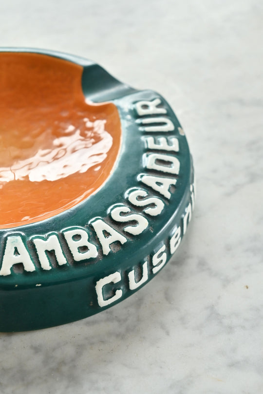 vintage french advertising ashtray, ambassadeur cusenier