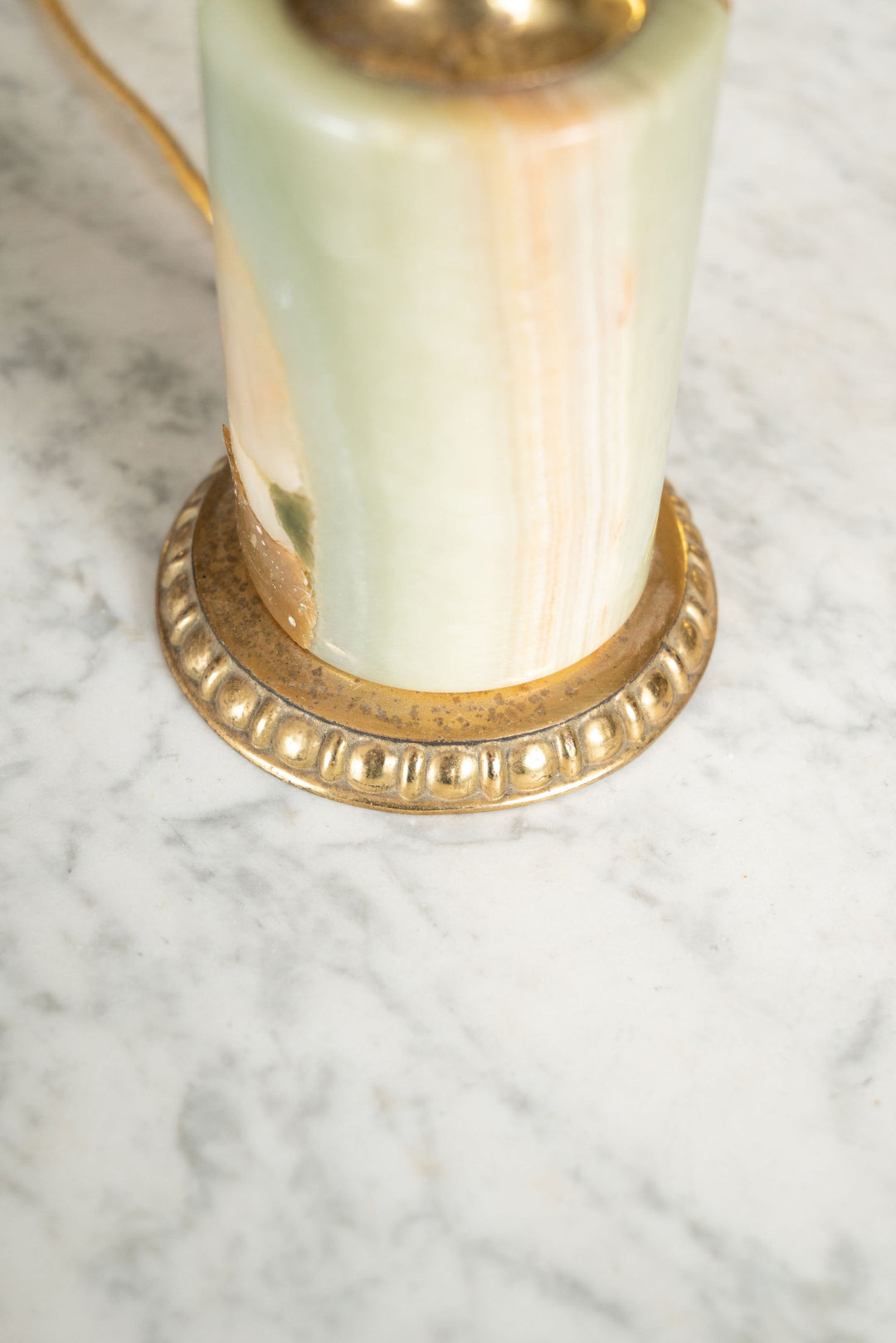 vintage french brass and onyx lamp base