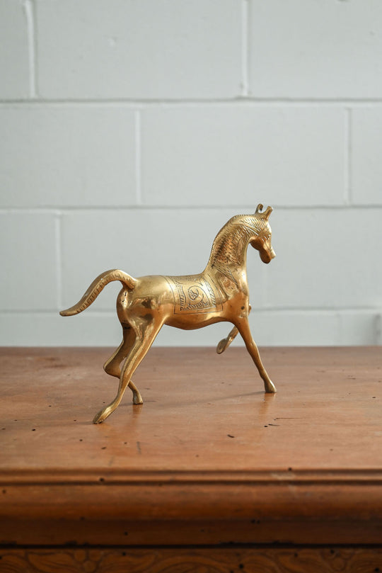 vintage french solid brass cheval