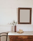 vintage french wood carved mirror