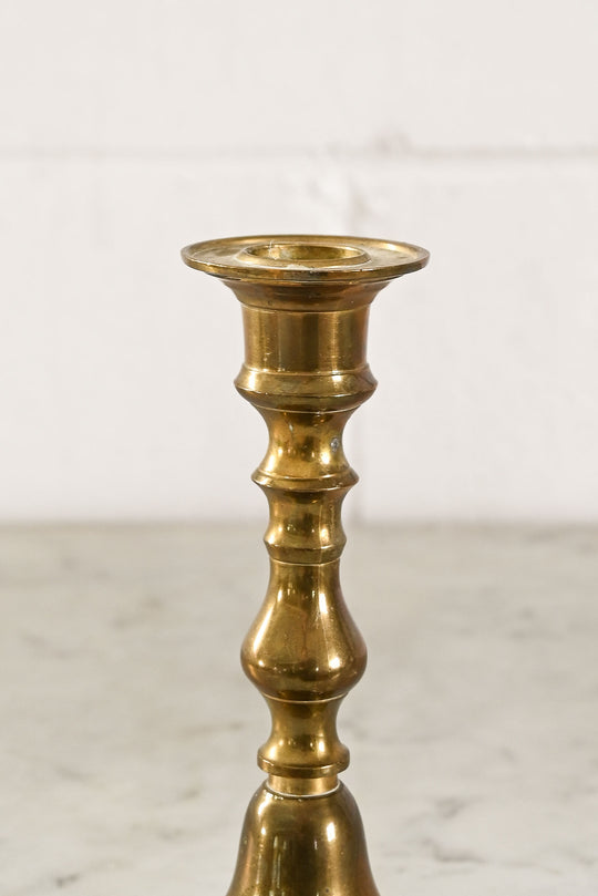 pair of vintage french brass candlesticks i