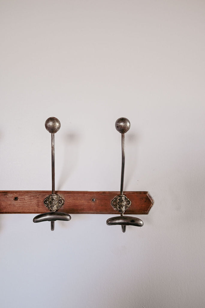 vintage french wood and metal coat hooks – Joliette