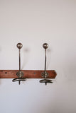 vintage french wood and metal coat hooks