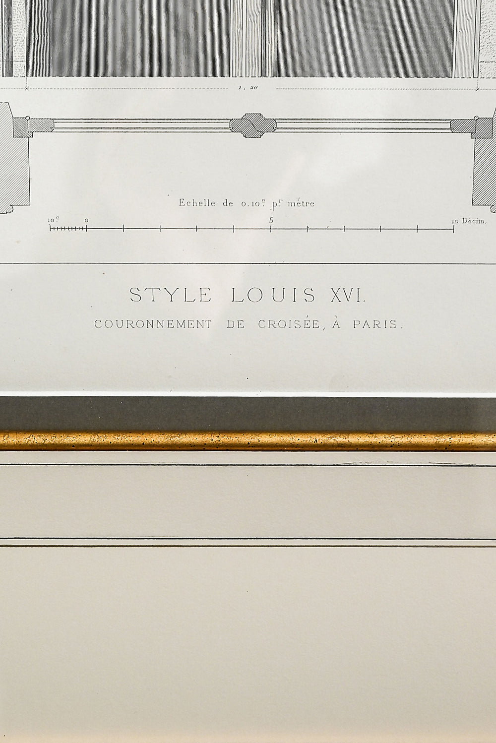 antique framed architectural engraving ii
