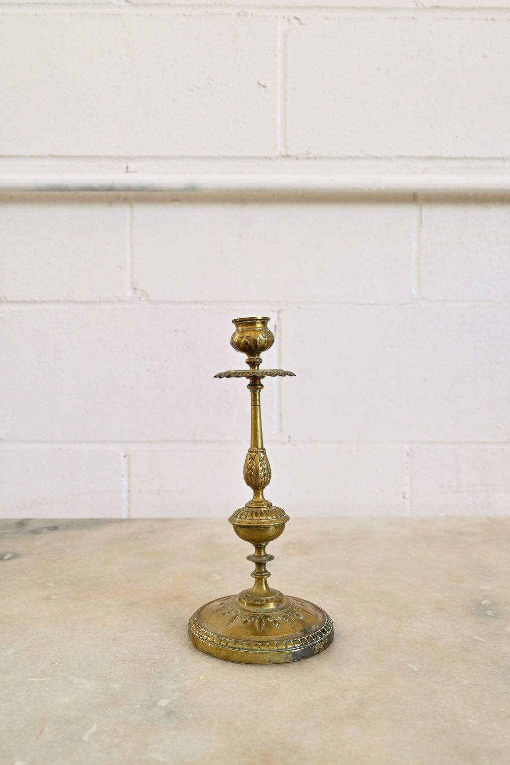 vintage french brass ornate candlestick