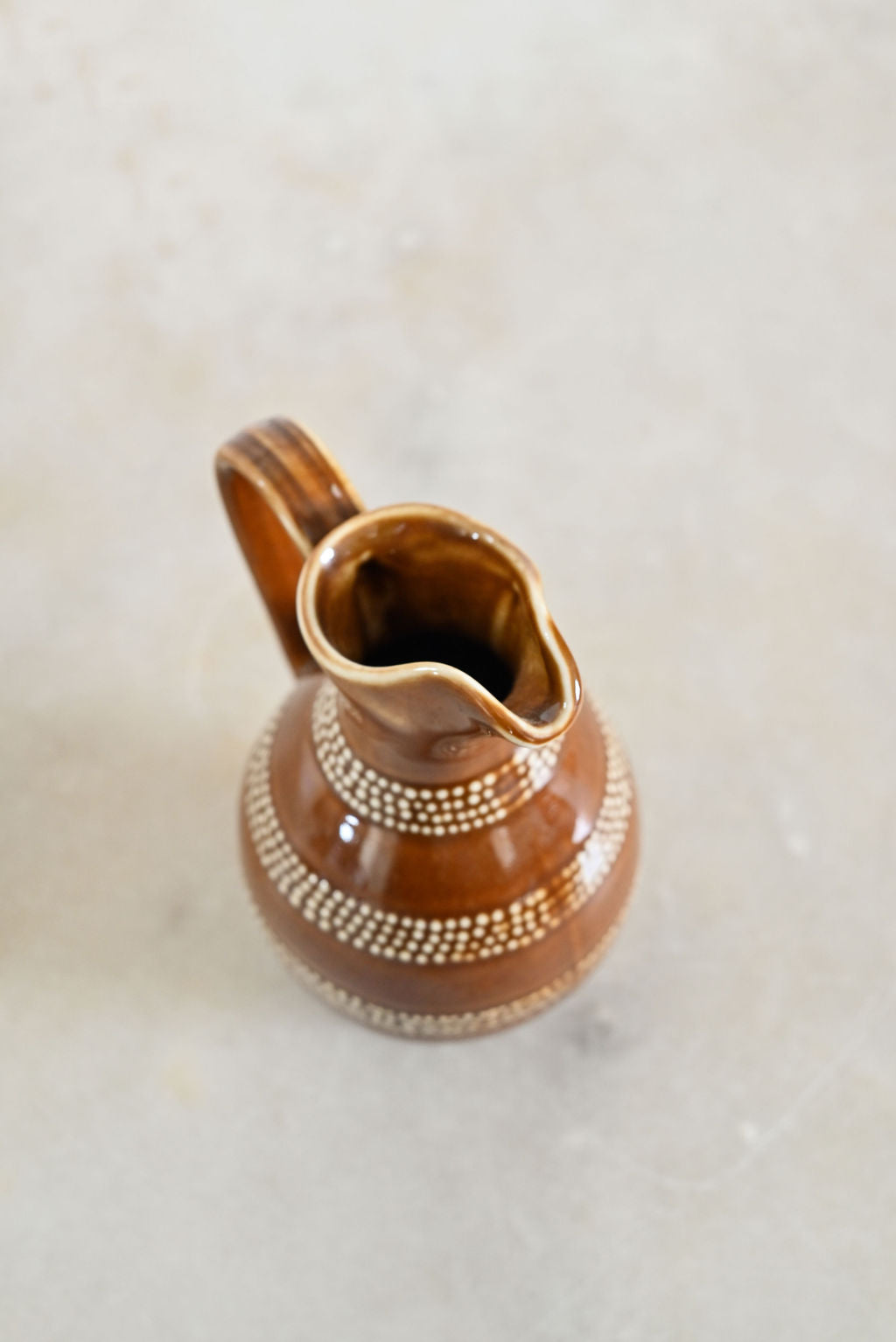 set of two vintage French stoneware pitchers