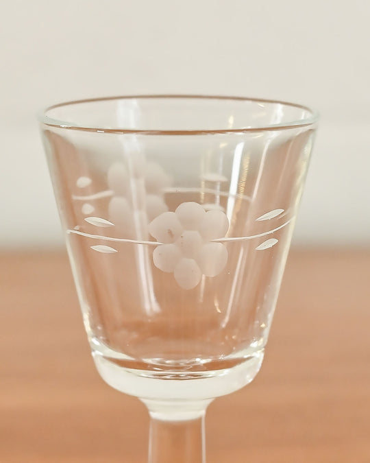 vintage french etched aperitif glasses i