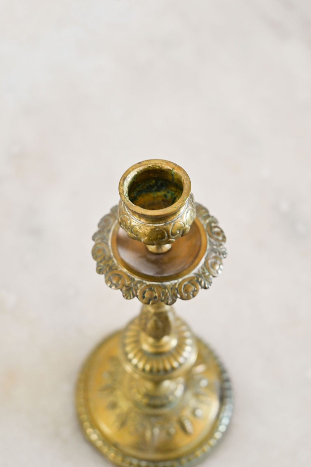 vintage french brass ornate candlestick