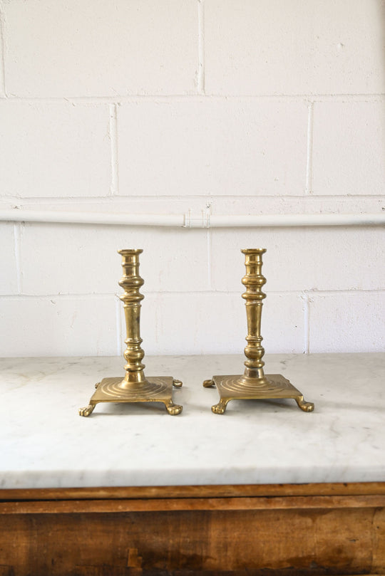 vintage french claw footed candlesticks