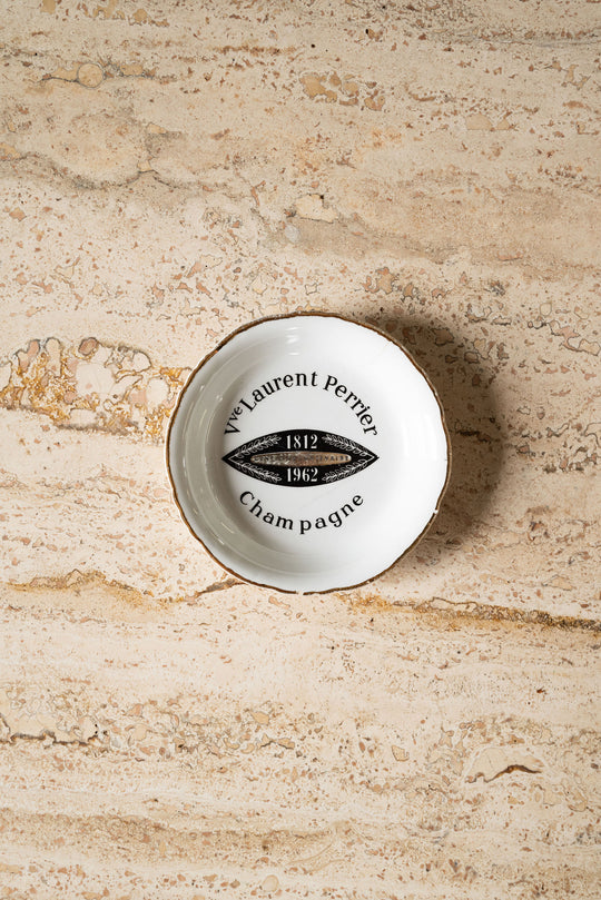 vintage french porcelain advertising ashtray, “Laurent Perrier champagne”