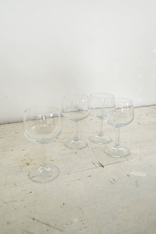set of vintage french wine glasses