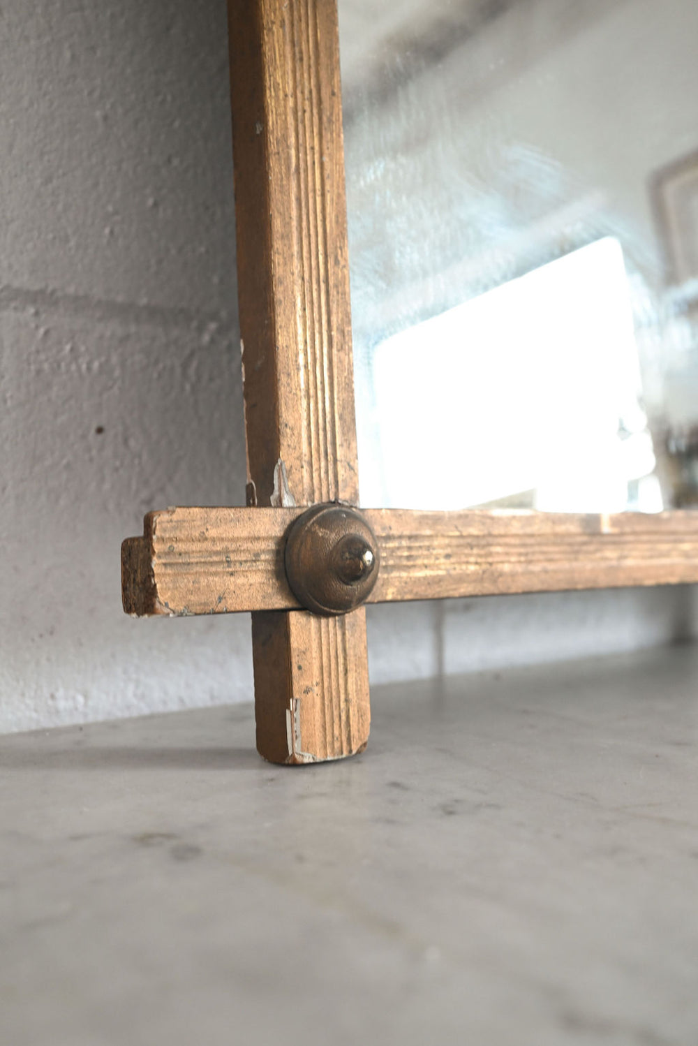 vintage criss cross framed mirror