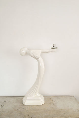 vintage ceramic Art Deco style figural lamp