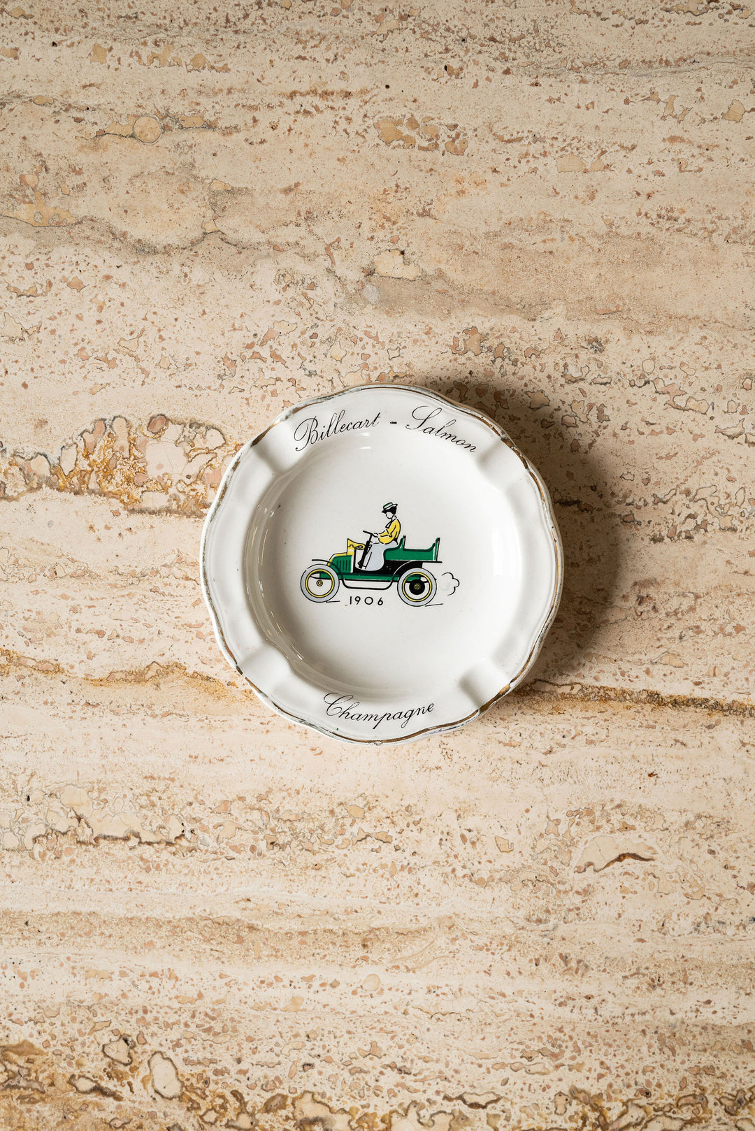 vintage french porcelain advertising ashtray, “billecart-salmon champagne”