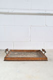 Antique french hand painted wood serving tray