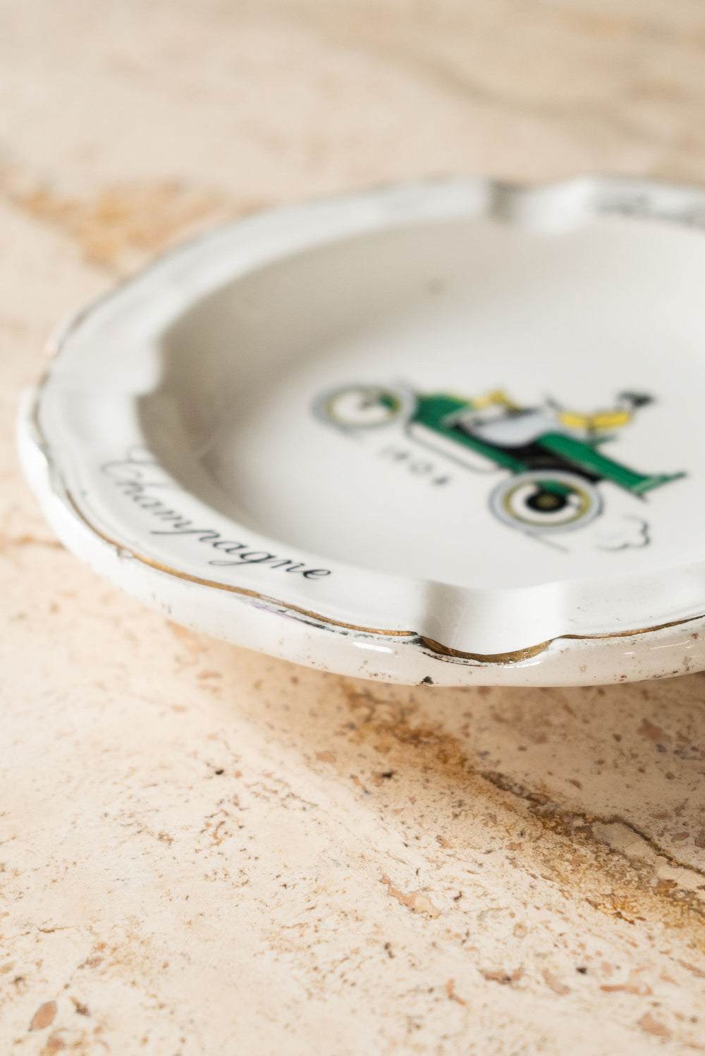 vintage french porcelain advertising ashtray, “billecart-salmon champagne”