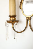 antique beveled mirrored wall sconce