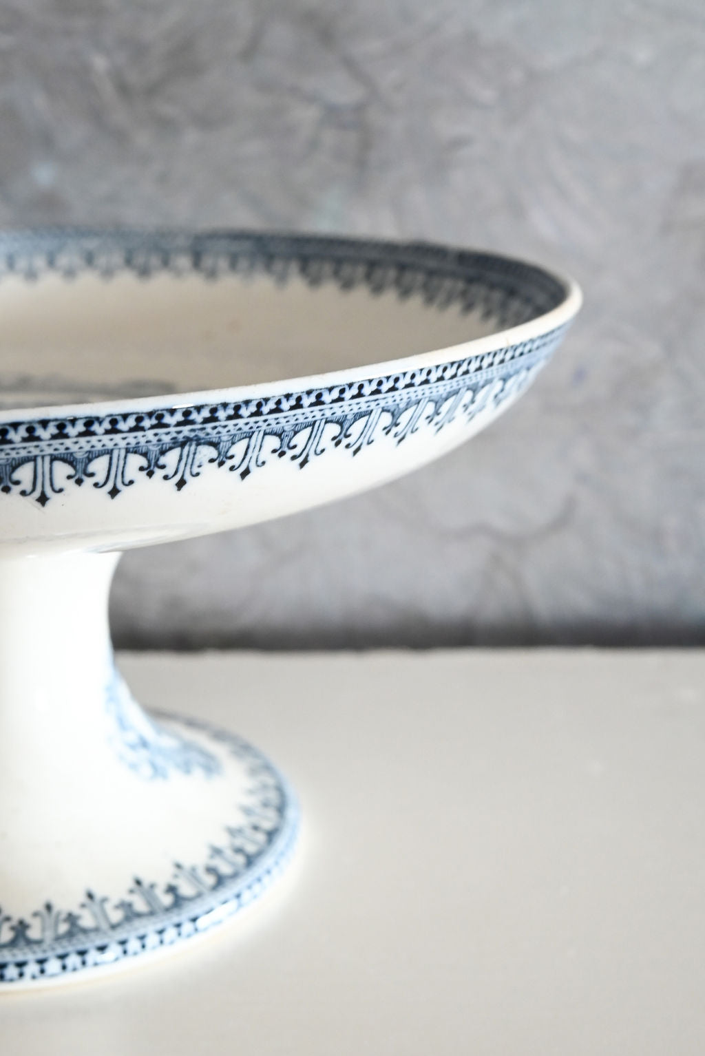 antique french transferware compotier