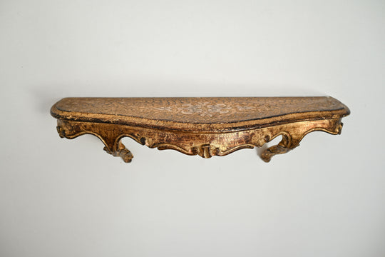 vintage italian florentine wall shelf