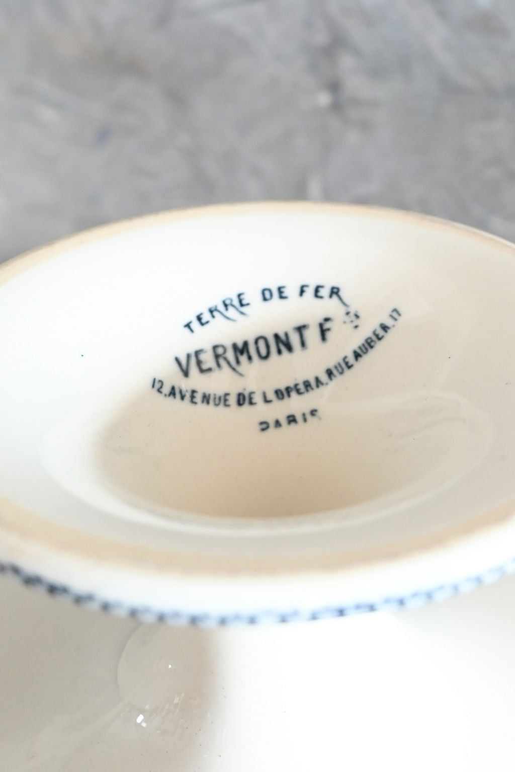 antique french transferware compotier