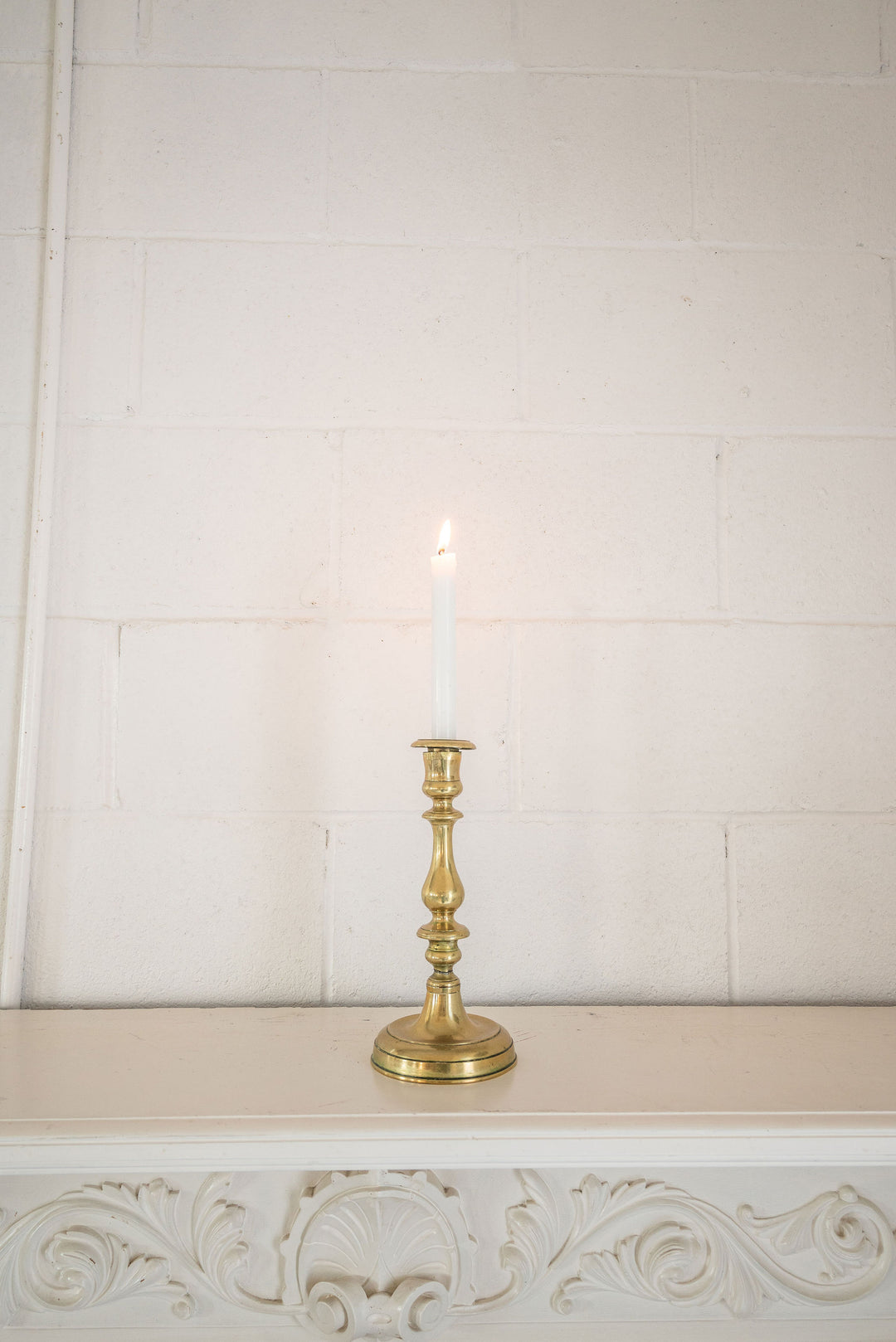 vintage french brass candle holder