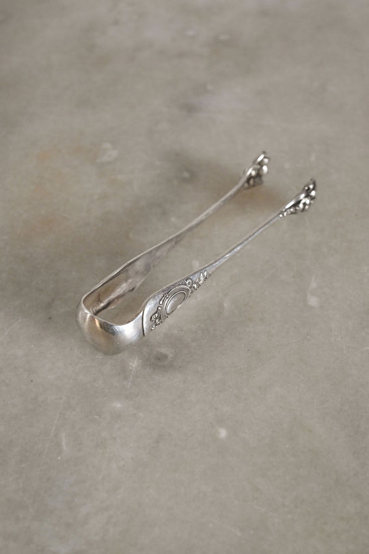 antique french silver serving tongs