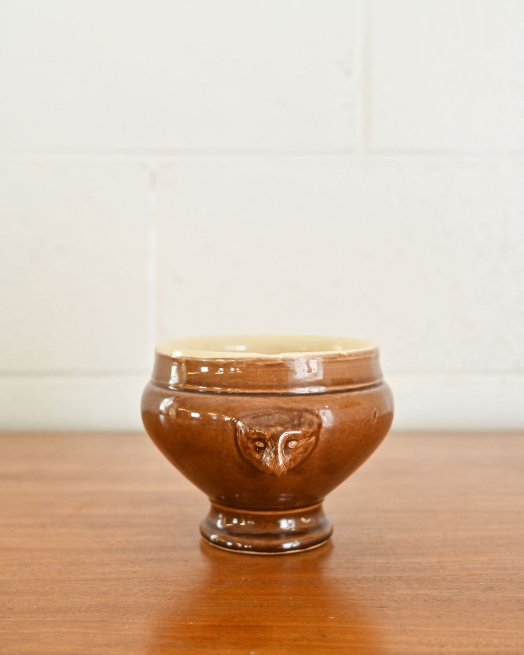vintage french petite stoneware lion bowl