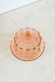 rare vintage french pink glass cloche dome and tray