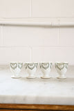 antique transferware egg cups, set of 4