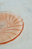 rare vintage french pink glass cloche dome and tray
