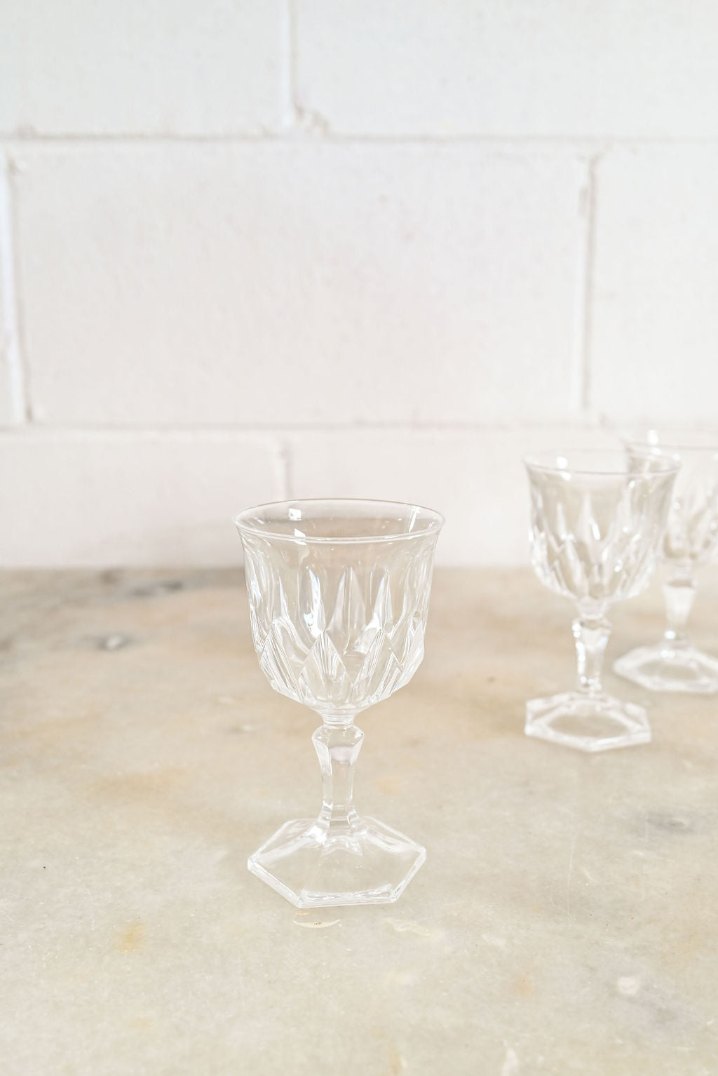 vintage french wine glasses, set of 8