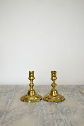 vintage pair of french brass candlesticks x