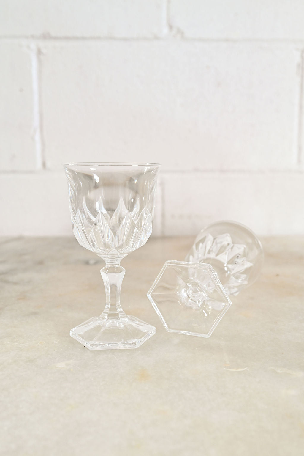 vintage french wine glasses, set of 8