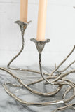 vintage brutalist hand forged intertwining candlesticks