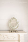1940s french white cast iron psycheé vanity mirror