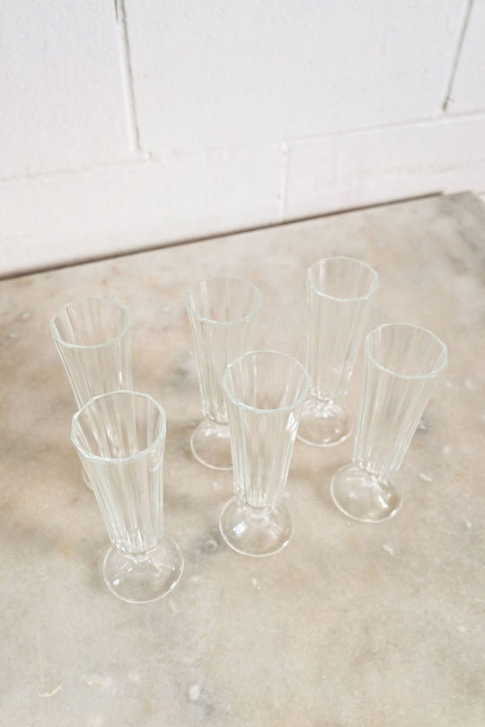 vintage french champagne flutes, set of 6