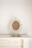 1940s french white cast iron psycheé vanity mirror