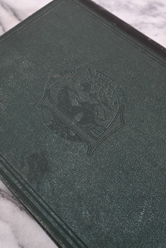 antique french leather bound "larousse mensuel illustre 1923-1925"