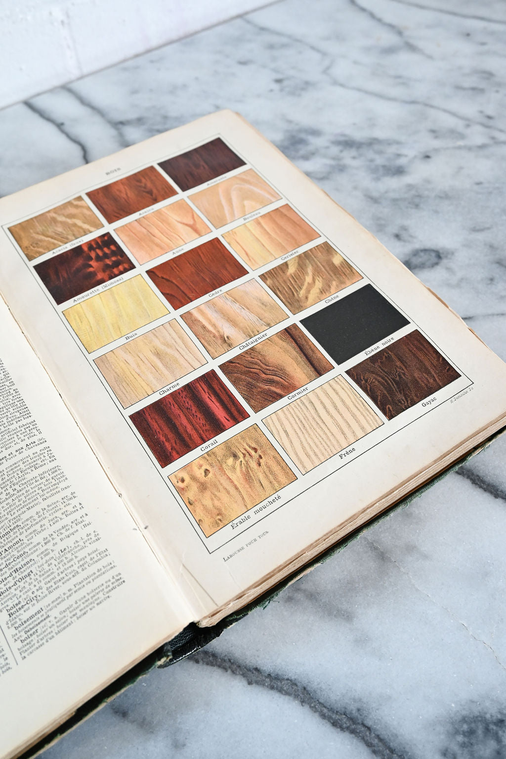 antique french leather bound "larousse mensuel illustre 1923-1925"