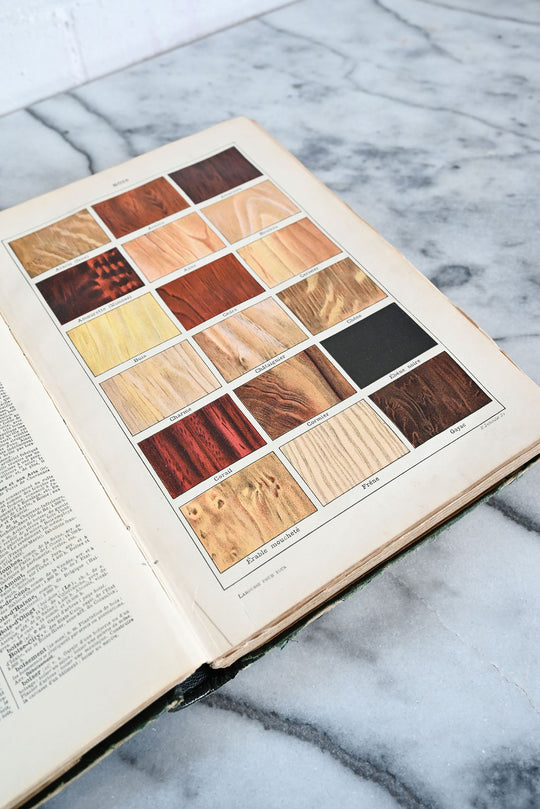 antique french leather bound "larousse mensuel illustre 1923-1925"