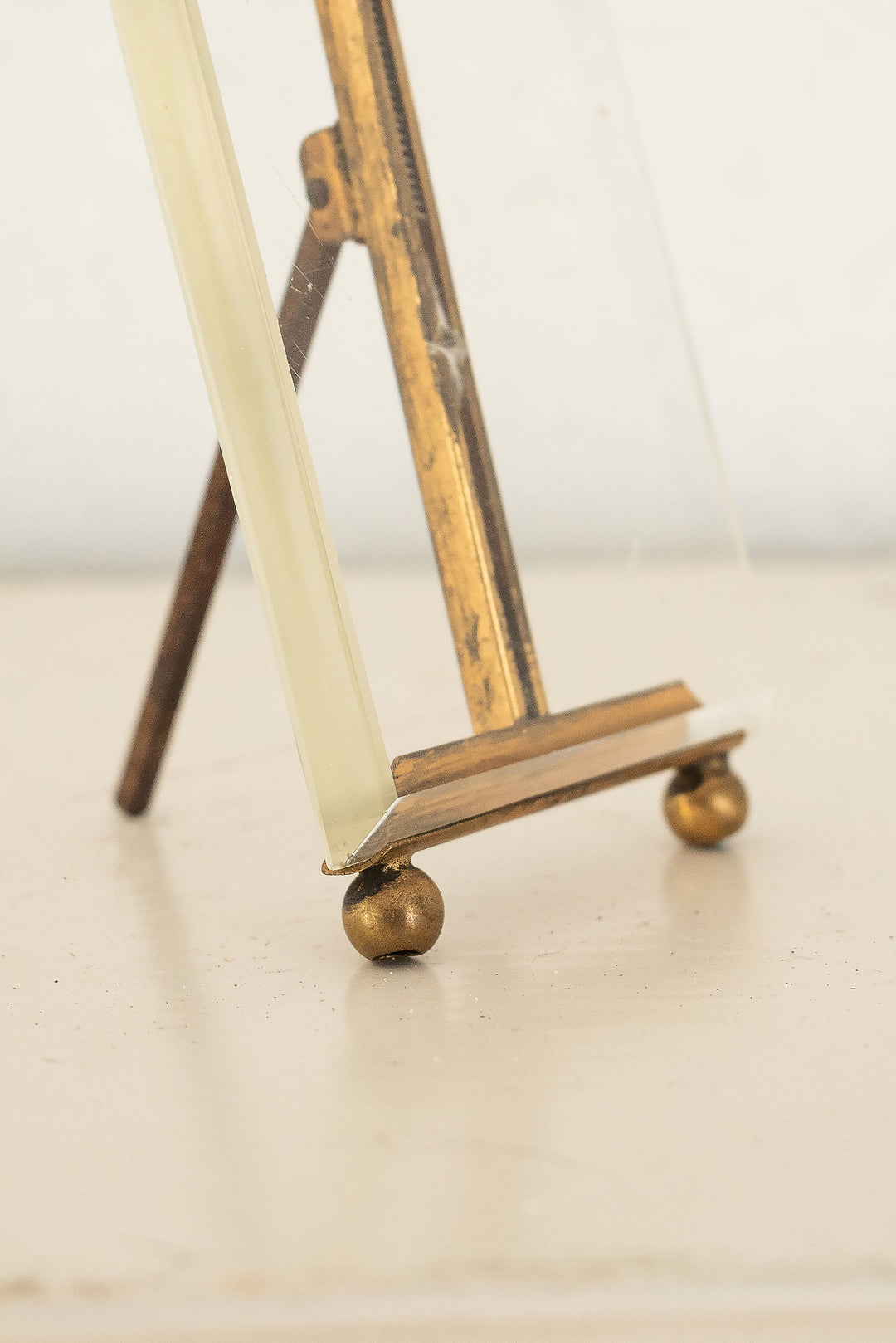 vintage french ormolu and beveled glass floating frame