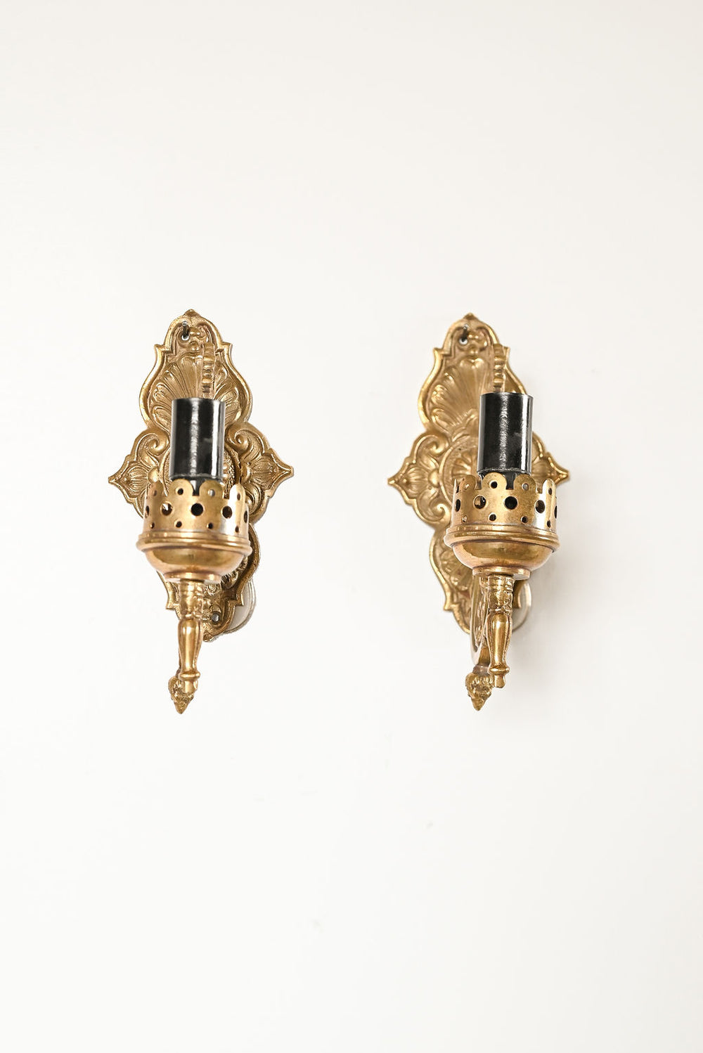 vintage french pair of gilt sconces i