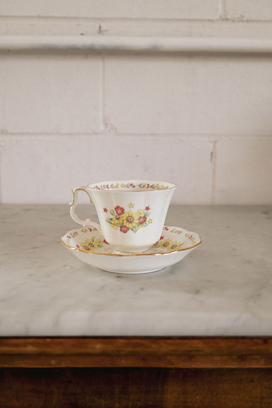 vintage royal albert zodiac series tea cup, "Leo"