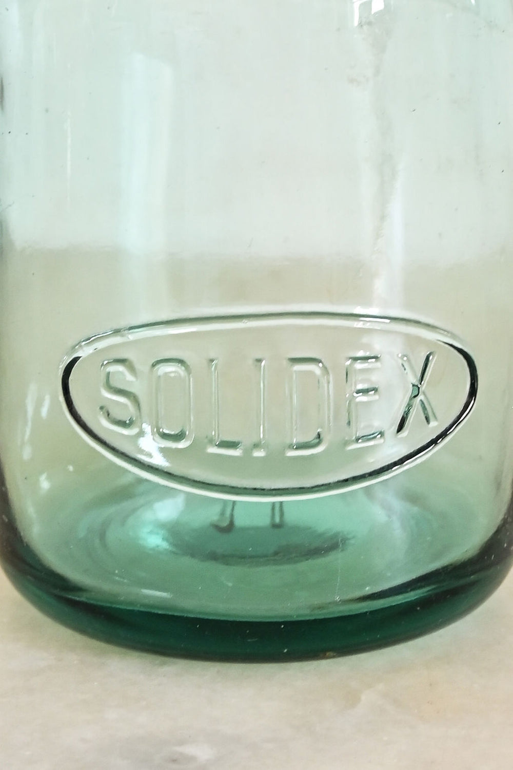 vintage french Solidex green canning jar