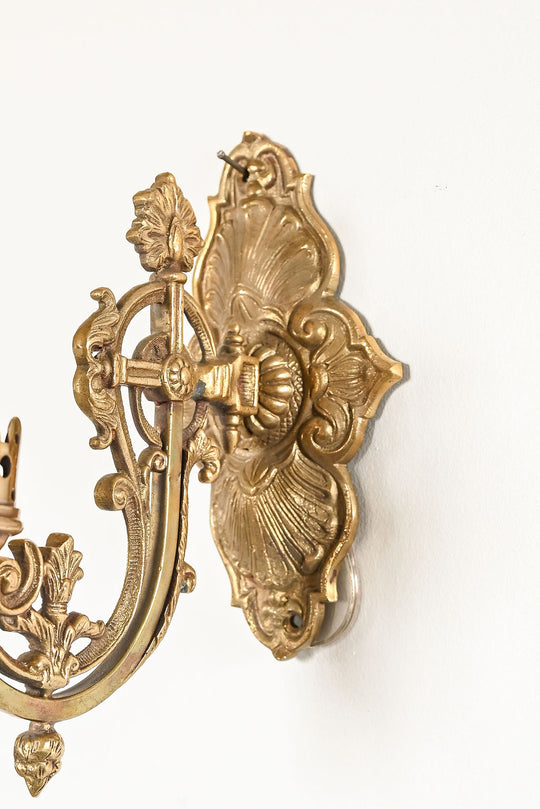 vintage french pair of gilt sconces i