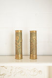 pair of antique french trench art vases