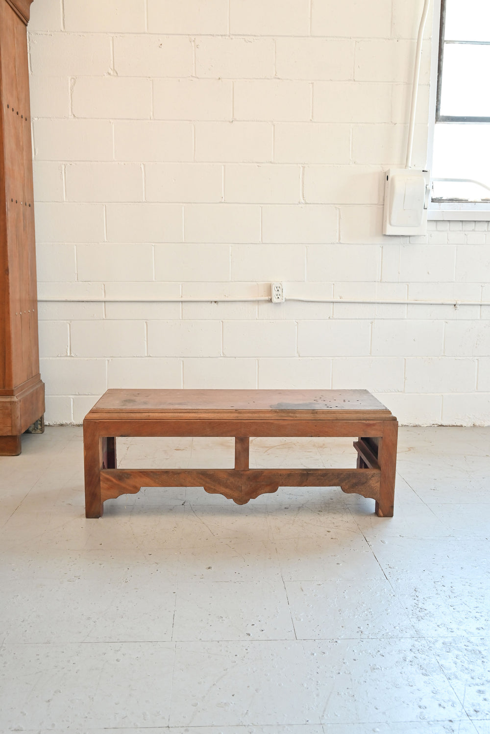 vintage french mahogany bench